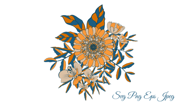 Download Vintage Floral Bouquet in Warm Tones - Warm tones Collection
