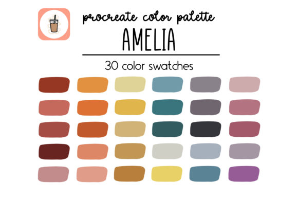 Download Amelia /  Warm Tones Procreate Palette - Warm tones Collection