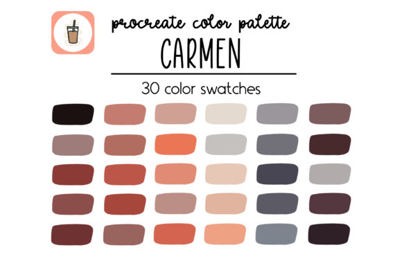Download Carmen Warm Tones Procreate Palette - Warm tones Collection