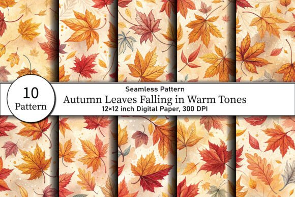 Download Autumn Leaves Falling in Warm Tones - Warm tones Collection